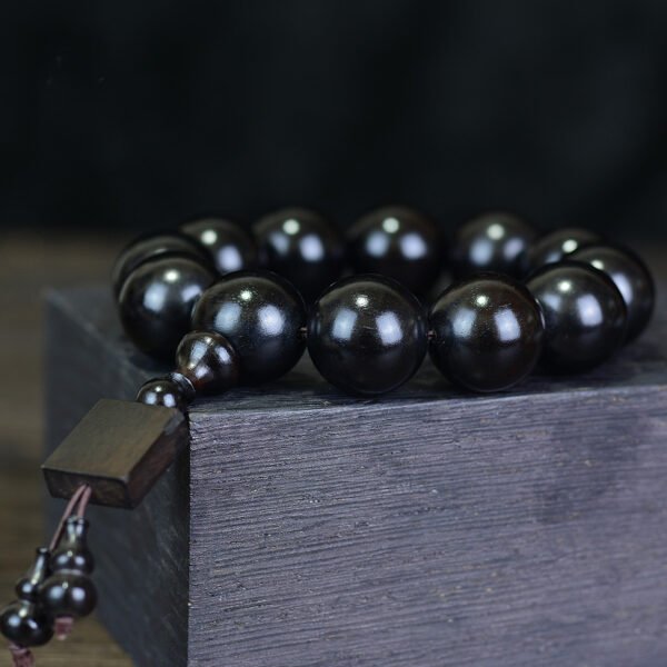 Black sandalwood gourd accessories, boutique bracelets, old materials, submerged ebony bracelets, Buddha beads - Image 3