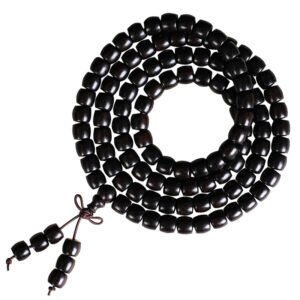 Natural ebony 108 beads Buddhist bracelet | Energy purification prayer beads, meditation accessories, wooden bracelets for men and women