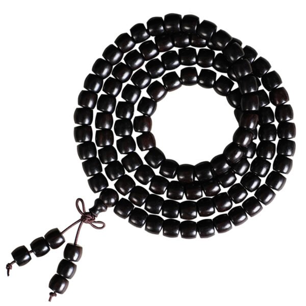 Natural ebony 108 beads Buddhist bracelet | Energy purification prayer beads, meditation accessories, wooden bracelets for men and women