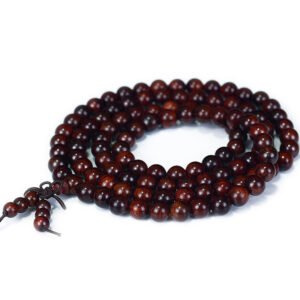 Lao Red Acid Twig Style Couple Bracelet with 108 Prayer Beads