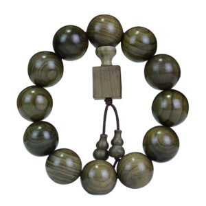 Golden nanmu Buddhist beads bracelet - natural fragrant wood Buddhist prayer beads, stress relief meditation bracelet, protective gift for men and women