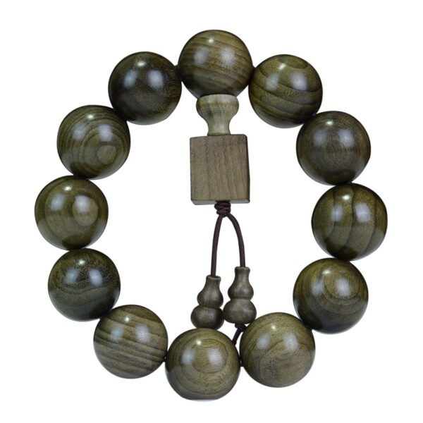 Golden nanmu Buddhist beads bracelet - natural fragrant wood Buddhist prayer beads, stress relief meditation bracelet, protective gift for men and women