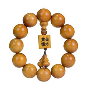Gold Sandalwood Hand String Boutique Small Hole Square Brand Accessories Buddha Bead Bracelet Symbolizes Wealth and Prosperity