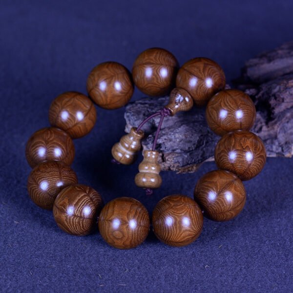 High end vintage six piece wooden Buddha bead bracelet - Image 2