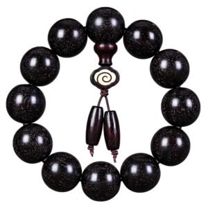 African full gold star small leaf red sandalwood bracelet high density blood sandalwood - natural wooden Buddhist rosary necklace, meditation prayer practice, Zen gift for men and women