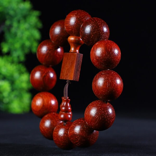 High end Cat Eye Purple Sandalwood Red Flower Pear Wood Accessories Hand String Buddha Beads - Image 3