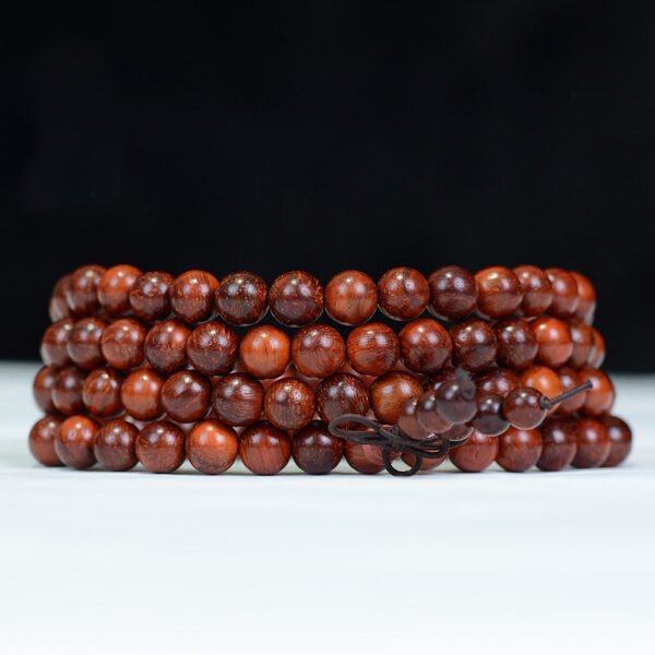 Brazilian Red Pear Wood Handmade Polishing 108 Buddhist Beads Boutique Bracelet - Image 3