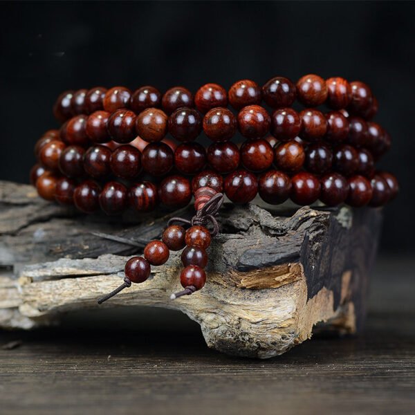Lao Red Acid Twig Style Couple Bracelet with 108 Prayer Beads - Image 4