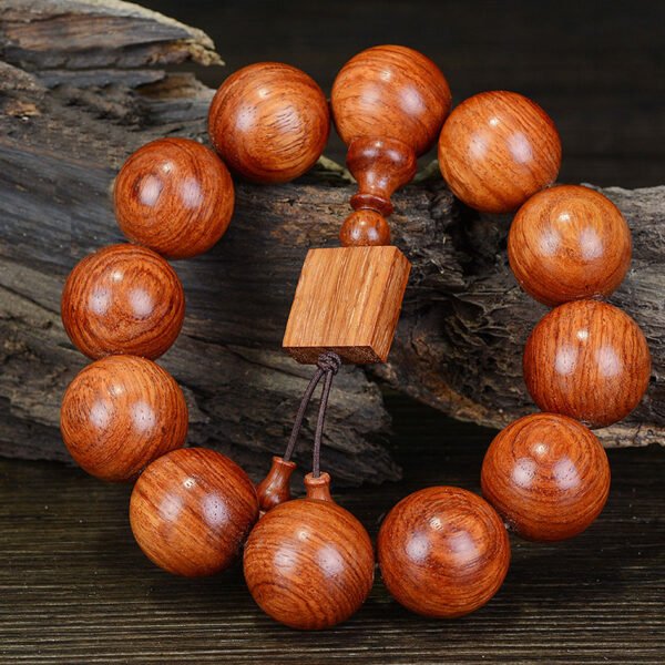 High end Myanmar yellow pear Buddha bead bracelet with ethnic style for men and women - Image 4