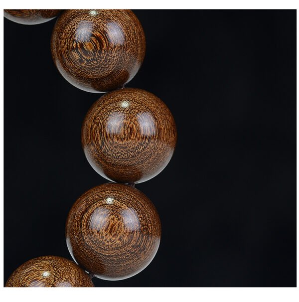 Submerged old material gold wire sandalwood bracelet, exquisite Buddhist bead bracelet symbolizing auspiciousness, wealth and prosperity - Image 4
