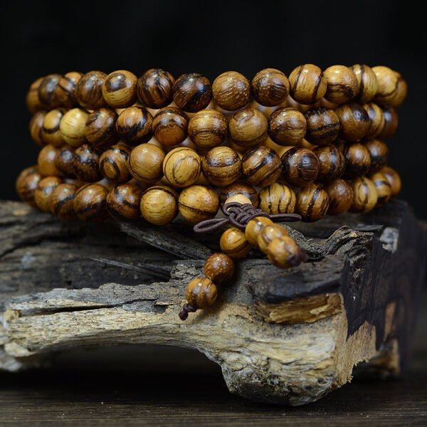 Vietnamese natural agarwood bracelet 108 beads | Phu Son red clay sinking grade Buddhist beads, sweet frankincense meditation accessories - Image 4