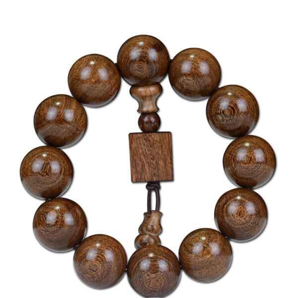 Submerged old material gold wire sandalwood bracelet, exquisite Buddhist bead bracelet symbolizing auspiciousness, wealth and prosperity