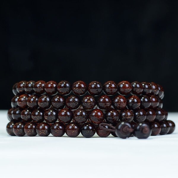 Natural Gold Sandalwood 108 Buddhist Bead Bracelet for Men and Women, Wooden Hand String with Prayer Beads, Radiant Protective Accessories - Image 2