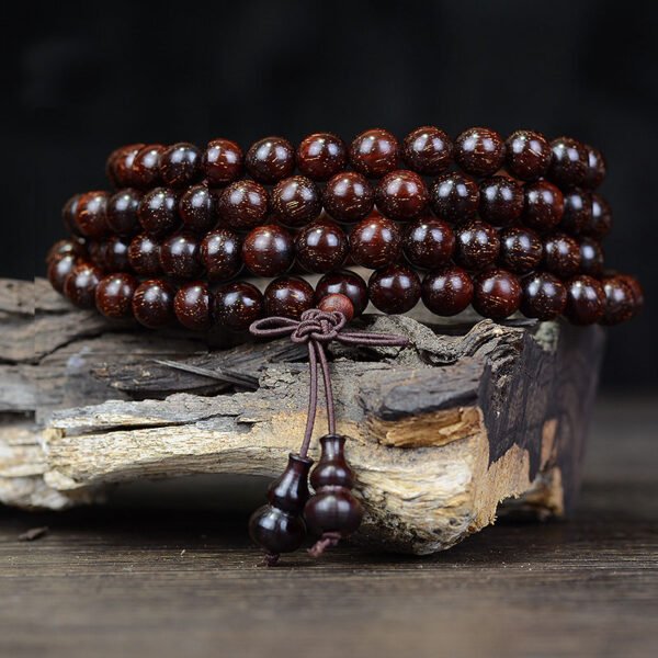 Natural Gold Sandalwood 108 Buddhist Bead Bracelet for Men and Women, Wooden Hand String with Prayer Beads, Radiant Protective Accessories - Image 4