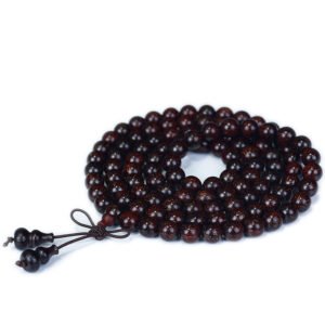 Natural Gold Sandalwood 108 Buddhist Bead Bracelet for Men and Women, Wooden Hand String with Prayer Beads, Radiant Protective Accessories