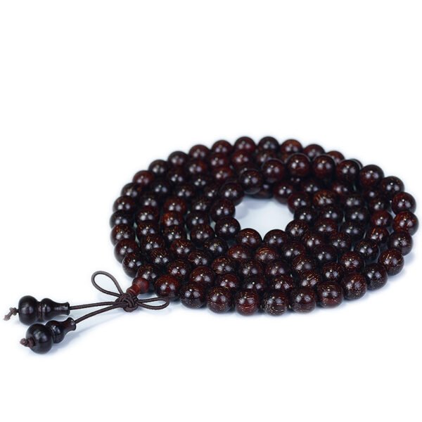 Natural Gold Sandalwood 108 Buddhist Bead Bracelet for Men and Women, Wooden Hand String with Prayer Beads, Radiant Protective Accessories