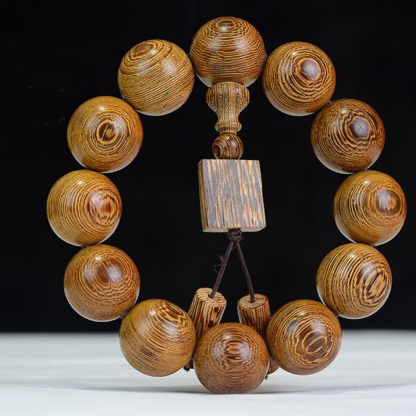 Wenge 108 beads bracelet - natural fragrant wood Buddhist prayer beads, stress relief meditation bracelet, protective gift for men and women - Image 4