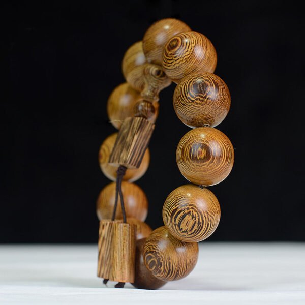 Wenge 108 beads bracelet - natural fragrant wood Buddhist prayer beads, stress relief meditation bracelet, protective gift for men and women - Image 2