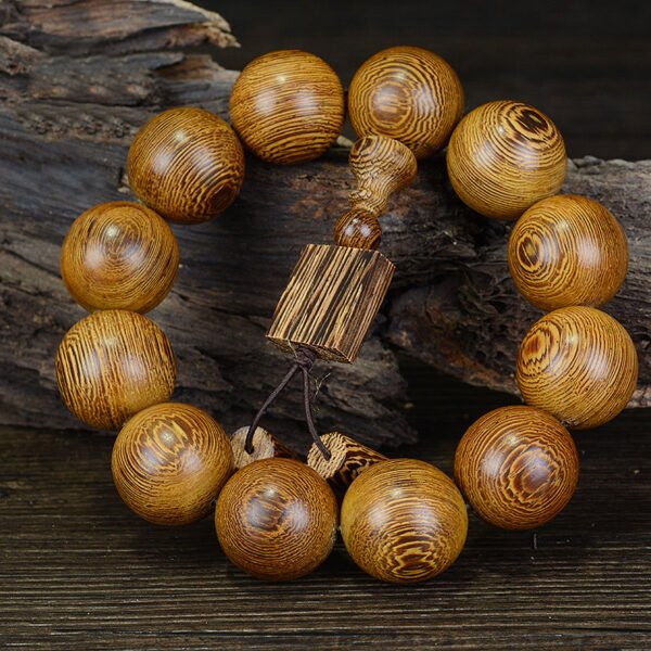 Wenge 108 beads bracelet - natural fragrant wood Buddhist prayer beads, stress relief meditation bracelet, protective gift for men and women - Image 3