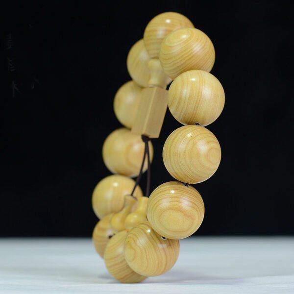 Natural boxwood Buddhist beads bracelet 108 beads - Buddhist prayer beads necklace handmade wooden bracelet meditation amulet for men and women - Image 2