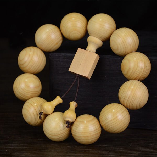 Natural boxwood Buddhist beads bracelet 108 beads - Buddhist prayer beads necklace handmade wooden bracelet meditation amulet for men and women - Image 4