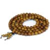Natural gold sandalwood 108 beads Buddhist bracelet | Energy meditation rosary, men's and women's wooden bracelet, consecrated amulet accessories