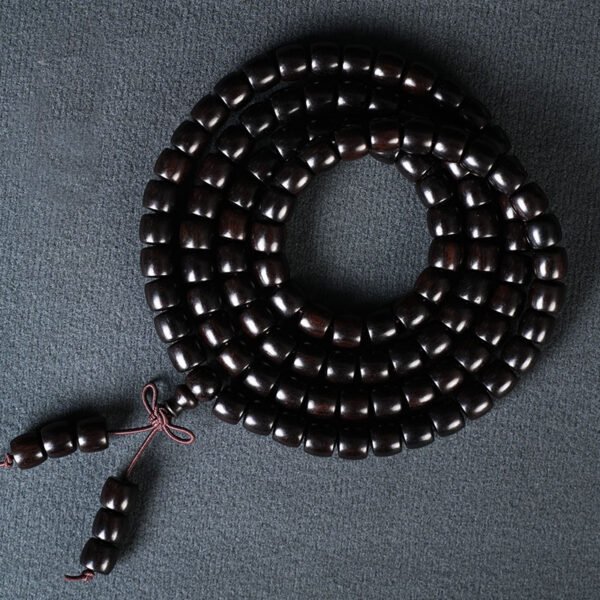 Natural ebony 108 beads Buddhist bracelet | Energy purification prayer beads, meditation accessories, wooden bracelets for men and women - Image 3