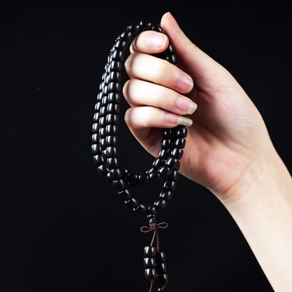Natural ebony 108 beads Buddhist bracelet | Energy purification prayer beads, meditation accessories, wooden bracelets for men and women - Image 4