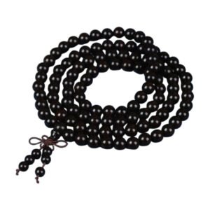 Black sandalwood ethnic style men's and women's bracelet with 108 prayer beads
