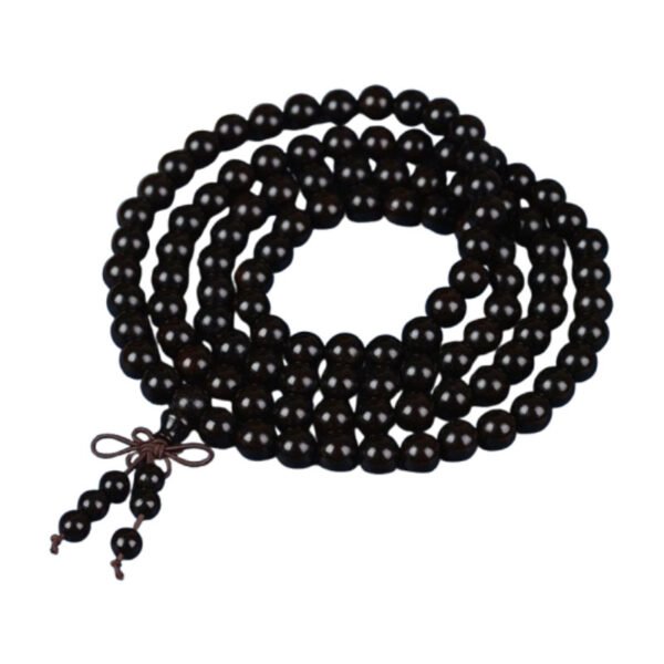 Black sandalwood ethnic style men's and women's bracelet with 108 prayer beads