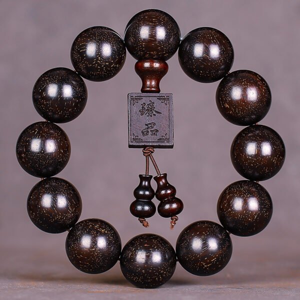 African full gold star small leaf red sandalwood bracelet high density blood sandalwood - natural wooden Buddhist rosary necklace, meditation prayer practice, Zen gift for men and women - Image 3
